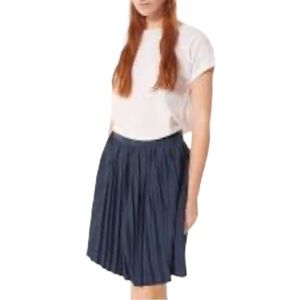 Club Monaco Navy Blue Pleated Skirt Size 10 Boho Cottage Academia